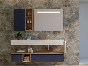 URBAN COMPONIBILE 16 - Wall-mounted vanity unit with drawers - Washbasin cabinet by LEGNOBAGNO