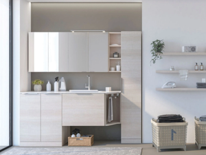 URBAN LAUNDRY 03 - Laundry room cabinet with hinged doors with sink - Washbasin by LEGNOBAGNO