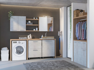 URBAN LAUNDRY 06 - Laundry room cabinet with sink - Washbasin by LEGNOBAGNO