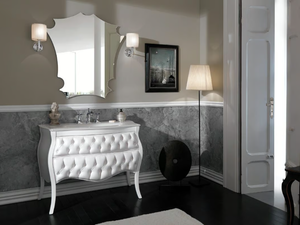 VANITY CAPITONNE' - Tufted vanity unit with drawers - Washbasin cabinet by LEGNOBAGNO