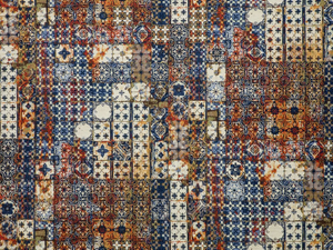 JEAN PAUL GAULTIER - AZULEJOS - Cotton upholstery fabric with graphic pattern - Wallcovering by LELIEVRE