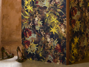 JEAN PAUL GAULTIER - VANILLE - Vinyl wallpaper with floral pattern - Wallpaper by LELIEVRE