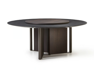 IN BETWEEN - Round reconstructed marble table with Lazy Susan - Table by Lema