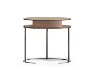 ORTIS - Oval wooden coffee table with storage space - Coffee table by Lema