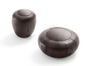 TOD - Upholstered leather pouf - Pouf by Lema