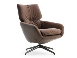 LX694 - Swivel fabric armchair with 4-spoke base - Armchair by LEOLUX LX