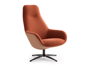 LXR03 - Swivel fabric armchair with 4-spoke base high-back - Armchair by LEOLUX LX