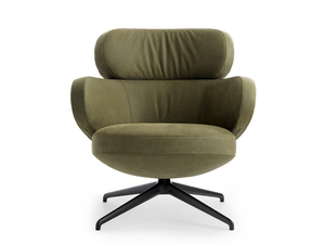 LXR09 - Swivel leather armchair with armrests with 4-spoke base - Armchair by LEOLUX LX
