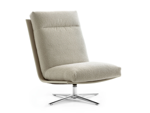 LXR24 - Swivel leather armchair high-back with 4-spoke base - Armchair by LEOLUX LX