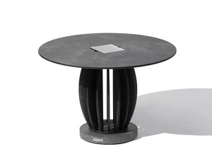 TECKA - With light round garden side table - Side table by Les Jardins®