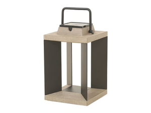 TECKA80 - Solar powered aluminium and wood lantern - Styling by Les Jardins®