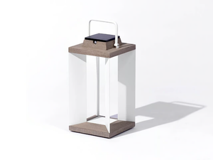 TECKA96 - Solar powered aluminium and wood lantern - Styling by Les Jardins®