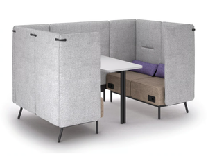 AROUND LAB - Fireproof fabric office booth with USB socket - Booth by Leyform
