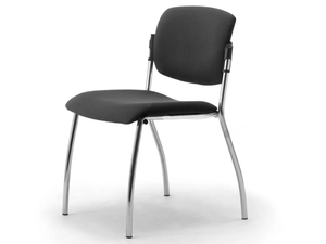 LAILA - Upholstered chrome steel and fabric chair - Chair by Leyform