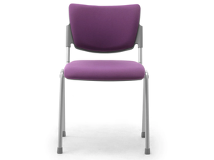 LAMIA - Stackable fabric chair with linking device open back - Chair by Leyform