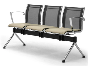 ORIGAMI RX - Freestanding steel beam seating with armrests - Bench by Leyform