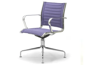 ORIGAMI TD - Swivel trestle-based fabric chair with armrests - Chair by Leyform