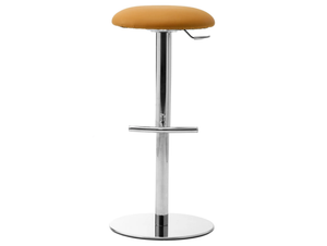 PUNTO - High swivel fabric and chrome steel stool with footrest - Stool by Leyform