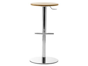 PUNTO - High swivel multi-layer wood and chrome steel stool - Stool by Leyform