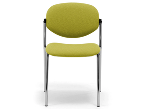 WENDY - Chromed steel and fabric chair with linking device - Chair by Leyform