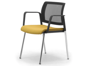 WIKI RE - Fabric chair with armrests and integrated cushion - Chair by Leyform