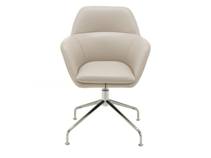 AMÉDÉE - Swivel with 4-spoke base leather chair with armrests - Chair by Ligne Roset