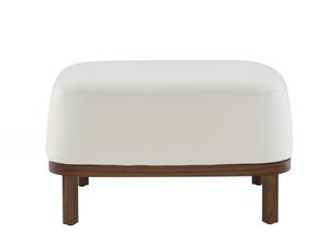 FLAX - Upholstered leather footstool - Pouf by Ligne Roset