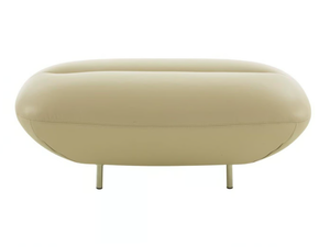 MANAROLA - Upholstered leather footstool - Pouf by Ligne Roset