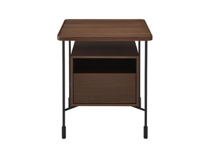 PASSEPARTOUT - Square walnut bedside table with drawers - Side table by Ligne Roset