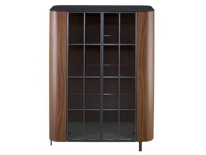 POSTMODERNE - Wood and glass display cabinet - Cabinet by Ligne Roset