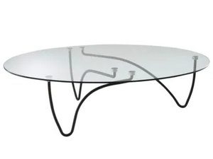 RYTHME - Low oval tempered glass coffee table - Coffee table by Ligne Roset