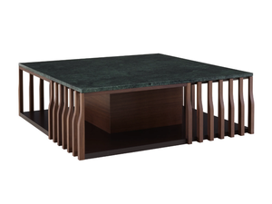 UTOPIA - Square solid wood and marble coffee table - Coffee table by Ligne Roset