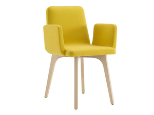 VIK - Upholstered fabric chair with armrests - Chair by Ligne Roset