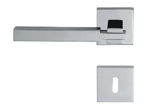 ELLE - Chromed brass door handle on rose with lock - Finishes accessories by LINEA CALI'
