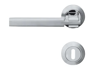 ELLE - Chromed brass door handle on rose with lock - Finishes accessories by LINEA CALI'