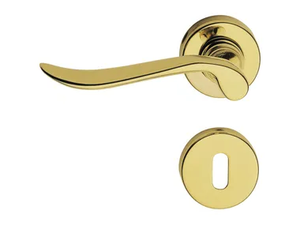 IBIZA - Classic style brass door handle on rose with lock - Finishes accessories by LINEA CALI'