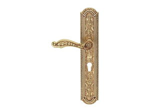 JARDIN - Louis XIV brass door handle on back plate - Finishes accessories by LINEA CALI'
