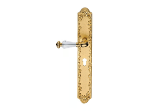 NINFA CRYSTAL - Classic style brass door handle with Swarovski® Crystals on back plate - Finishes accessories by LINEA CALI'