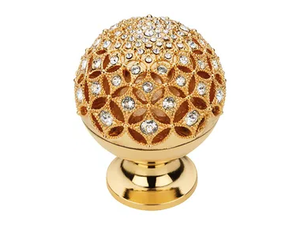 SOGNO - Brass furniture knob with Swarovski® Crystals - Furniture accessories by LINEA CALI'
