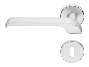 TURBO - Brass door handle with round lock - Finishes accessories by LINEA CALI'
