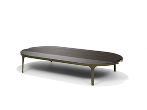 CLAMP - Oval wood veneer coffee table - Coffee table by Linteloo