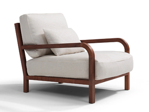 DARIO - Fabric armchair with armrests - Armchair by Linteloo