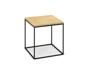LOG - Square steel and wood side table - Coffee table by Linteloo