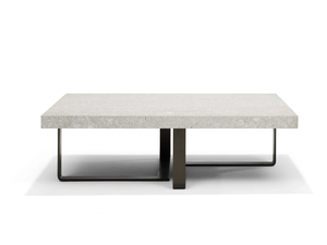 MALIBU - Handmade rectangular marble coffee table - Coffee table by Linteloo