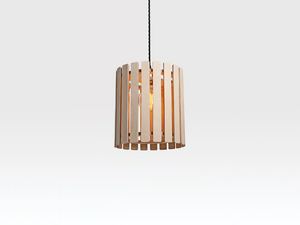 BRIHAM SMALL DRUM - Plywood pendant lamp - Ceiling lamp by Liqui Contracts