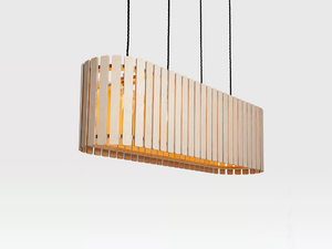 BRIXHAM MEDIUM LONG DRUM - Plywood pendant lamp - Ceiling lamp by Liqui Contracts