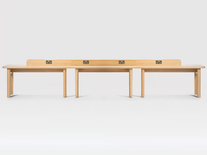 JASPER - Multiple solid wood office desk with electrical outlets - Desk by Liqui Contracts