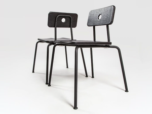 MILNE - Stackable steel and wood chair - Chair by Liqui Contracts