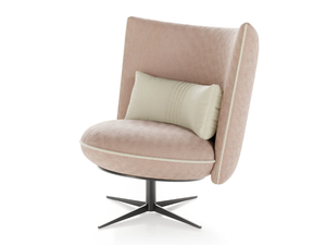 ICE BREAKER - Upholstered fabric armchair with 4-spoke base - Armchair by Liu Jo Living Collection