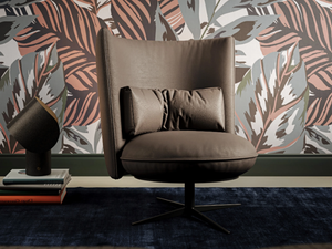ICE BREAKER - Upholstered leather armchair with 4-spoke base - Armchair by Liu Jo Living Collection